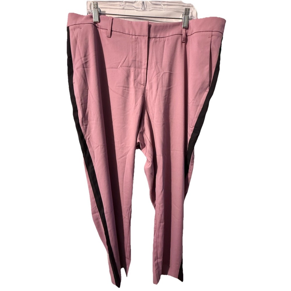 NWT Wildfang Empower Colorblock Slim Crop Pants Mauve Black Size 18